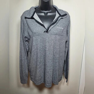 Columbia Quarter Zip Long Sleeve Heathered Black Grey Shirt sz S